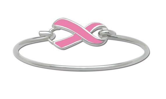 LESTAGE PINK RIBBON STERLING CLASP