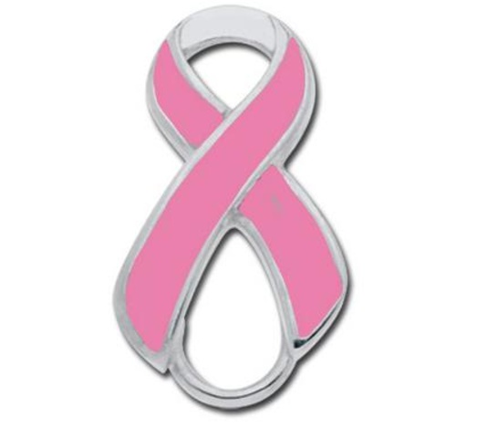 LESTAGE PINK RIBBON STERLING CLASP