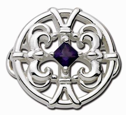 LeStage  Sterling Silver and Amethyst Clasp