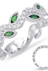 S. Kashi 14K Tsavorite and Diamond Floral Eternity Ban