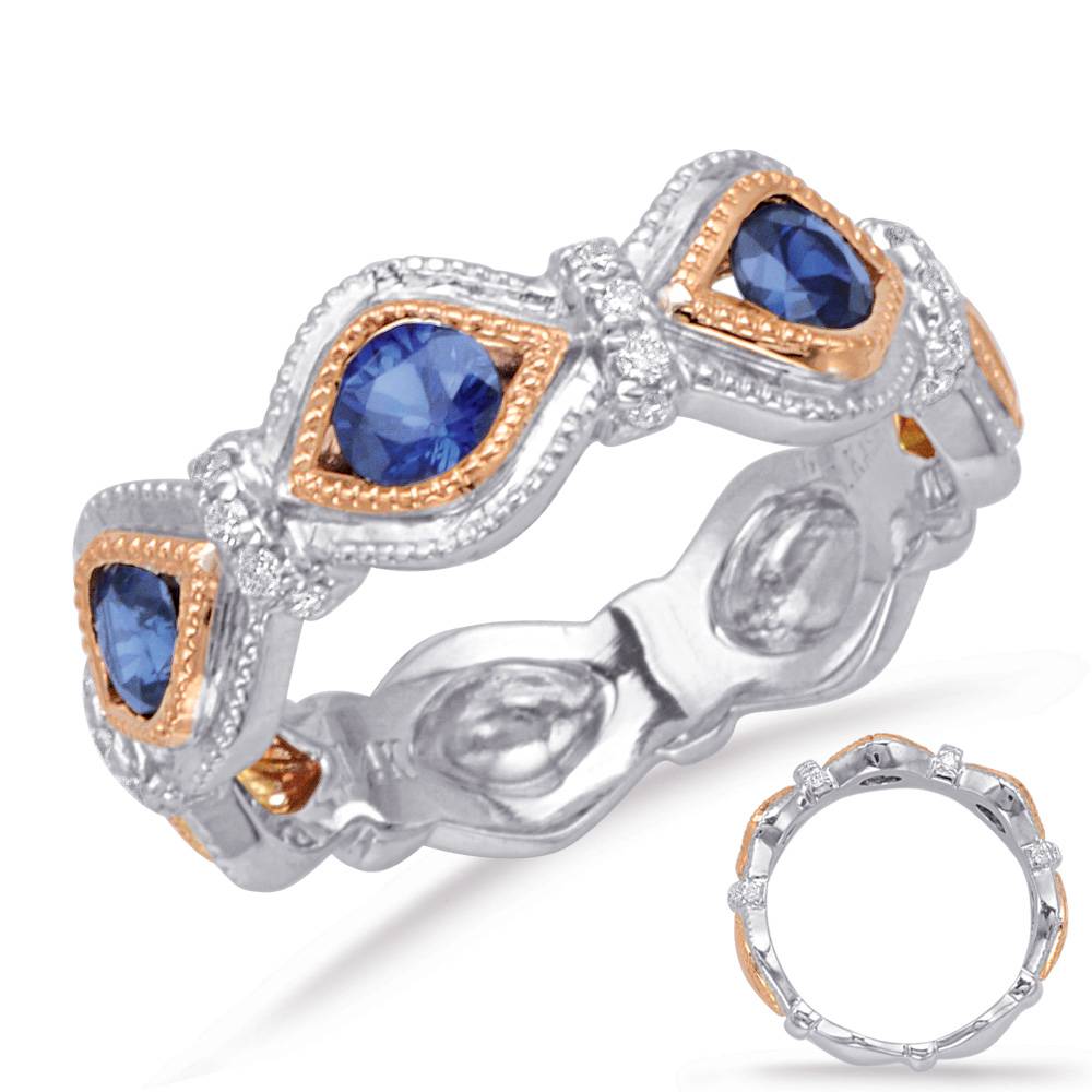 S. Kashi Rose & White Gold Sapphire & Diamond Ring