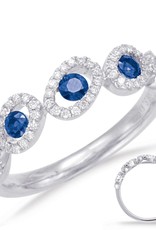 S. Kashi 14k White Gold Diamond & Sapphire  Ring