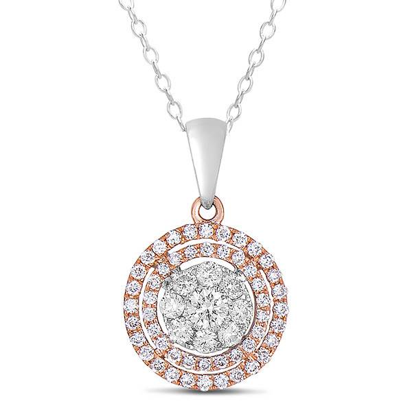 Rose gold plated bead chain necklace with heart shape cz pendant -