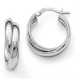 Sterling Silver Twisted Hoop Earrings