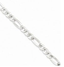 22" Figaro Sterling Silver Chain