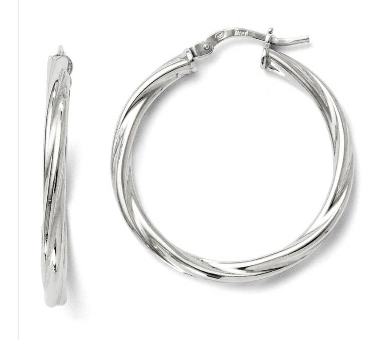 Leslie's Sterling Silver Twisted Hoop Earrings - Golden Karat Jewelers