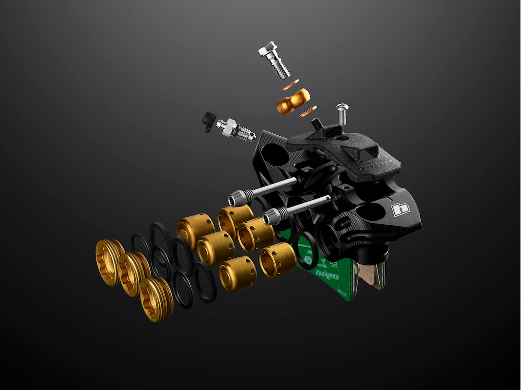 Hope Evo V6Ti - Mono Edition Set - 200/220mm - Braided Gold/Black Brake