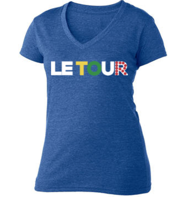 Le Tour Women's Blue V-Neck