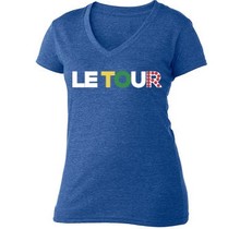 Le Tour Women's Blue V-Neck