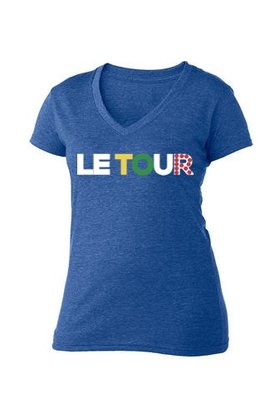 Le Tour Women's Blue V-Neck