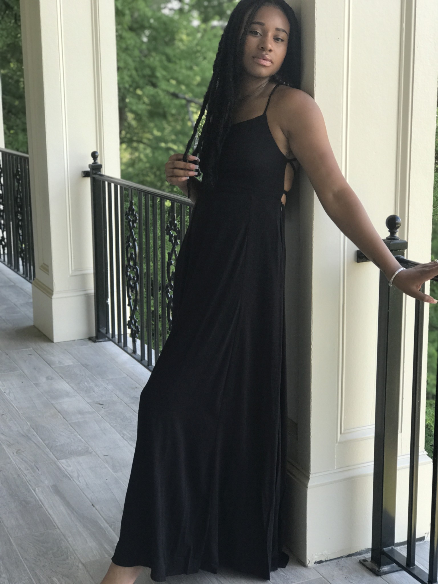 black long cami dress