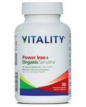 Vitality Vitality Power Iron + Organic Spirulina 30 vcaps