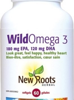 New Roots New Roots Wild Omega 3 180mg EPA 120mg DHA 60 softgels