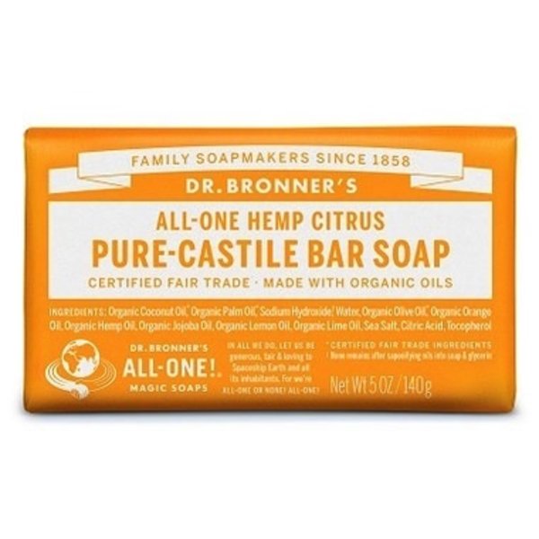 Dr. Bronner’s Dr Bronner’s Citrus Orange Oil Castile Bar Soap 140g