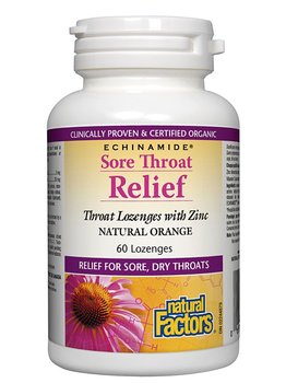 Natural Factors Natural Factors Sore Throat Relief Orange 60 lozenges