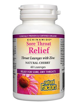 Natural Factors Natural Factors Sore Throat Relief  Natural Cherry 60 lozenges