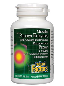 Natural Factors Natural Factors Papaya Enzymes with Amylase and Bromelain 60 chewable