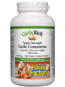 Natural Factors Natural Factors GarlicRich Super Strength Garlic Concentrate 500 mg 180 softgels