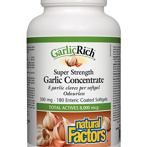Natural Factors Natural Factors GarlicRich Super Strength Garlic Concentrate 500 mg 180 softgels
