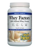 Natural Factors Natural Factors Whey Factors 100% Natural Whey Protein, French Vanilla 1kg