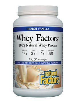 Natural Factors Natural Factors Whey Factors 100% Natural Whey Protein, French Vanilla 1kg