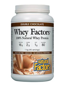Natural Factors Natural Factors Whey Factors 100% Natural Whey Protein, Double Chocolate 1kg