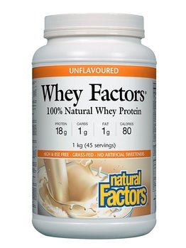 Natural Factors Natural Factors Whey Factors 100% Natural Whey Protein, Unflavoured 1kg