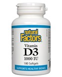 Natural Factors Natural Factors Vitamin D3 1000 IU 180 softgels