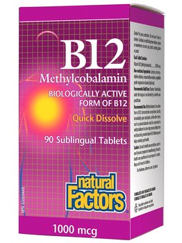 Natural Factors Natural Factors Vitamin B12 Methyl 1000 mcg 90 tabs
