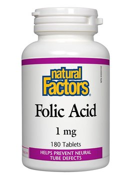 Natural Factors Natural Factors Folic Acid 1mg 180 tabs
