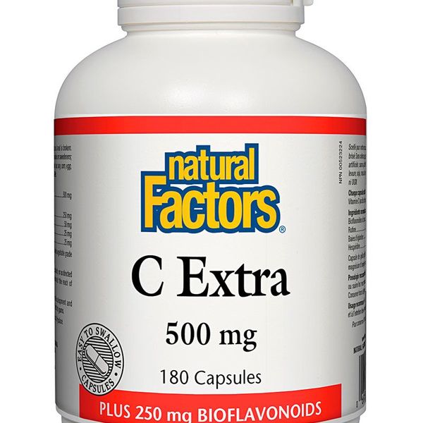 Natural Factors Natural Factors C Extra 500mg Plus 250mg Bioflavonoids 180 caps