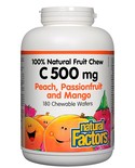 Natural Factors Natural Factors 100% Natural Fruit Chew C 500mg Peach, Passionfruit & Mango 180 chewable