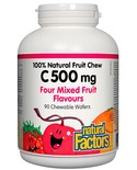 Natural Factors Natural Factors 100% Natural Fruit Chew C 500mg Mixed Fruit 90 chewable