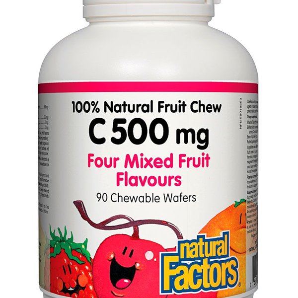 Natural Factors Natural Factors 100% Natural Fruit Chew C 500mg Mixed Fruit 90 chewable
