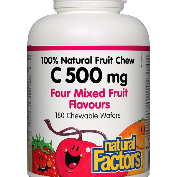 Natural Factors Natural Factors 100% Natural Fruit Chew C 500 mg Mixed Fruit 180 chewable