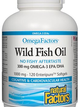 Natural Factors Natural Factors OmegaFactors Wild Fish Oil Enteric-coated 300mg 120 softgels