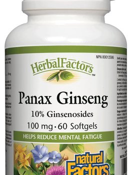 Natural Factors Natural Factors Herbal Factors Panax Ginseng Standardized Extract 100 mg 60 softgels