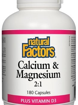 Natural Factors Natural Factors Calcium & Magnesium Plus Vitamin D3 180 caps