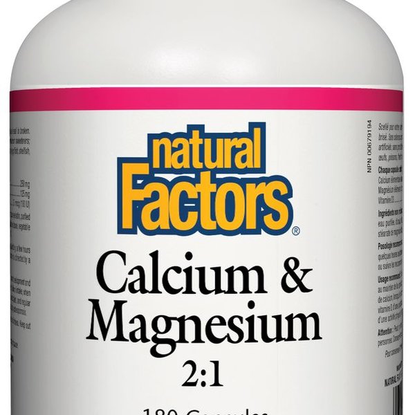 Natural Factors Natural Factors Calcium & Magnesium Plus Vitamin D3 180 caps