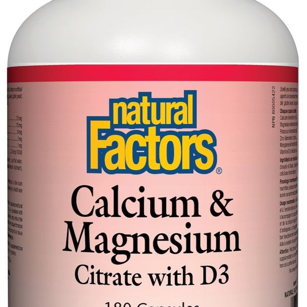 Natural Factors Natural Factors Calcium & Magnesium Citrate with Potassium, Zinc & Manganese 180 caps