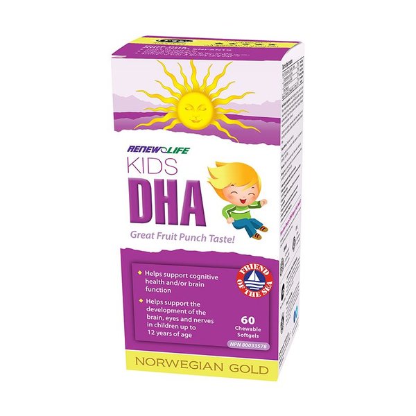 Renew Life Renew Life Norwegian Gold Kids DHA 60 chewable softgels