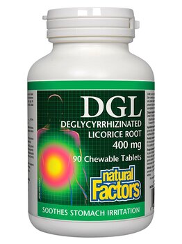Natural Factors Natural Factors DGL Deglycyrrhizinated Licorice Root Extract 400 mg 90 chew