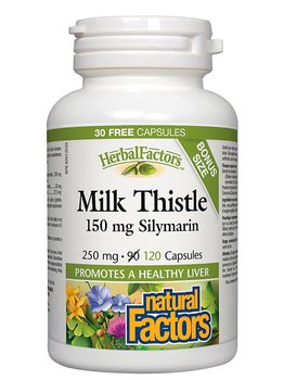 Natural Factors Natural Factors HerbalFactors BONUS Milk Thistle 250mg 150mg Silymarin 120 caps