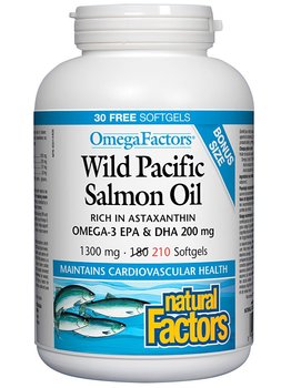 Natural Factors Natural Factors OmegaFactors BONUS Wild Pacific Salmon 1000mg 210 softgels