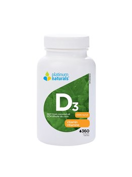 Platinum Naturals Platinum Vitamin D3 1000 IU 360 softgels