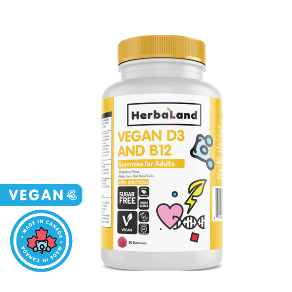 Herbaland Herbaland Gummy for Adults Vitamin D3 & B12 90 gummies