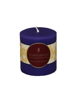 Honey Candles Honey Candles Pure Beeswax 3” Pillar Violet