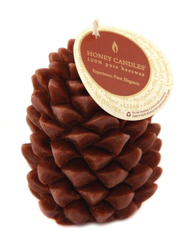 Honey Candles Honey Candles Pure Beeswax Pine Cone Brown