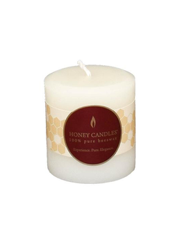 Honey Candles Honey Candles Pure Beeswax 3” Pillar Pearl
