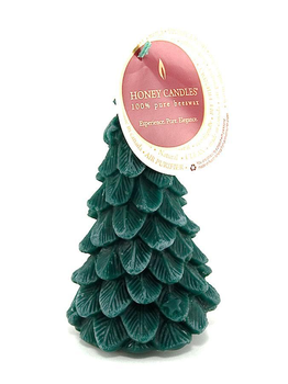 Honey Candles Honey Candles Pure Beeswax Yule Tree Green